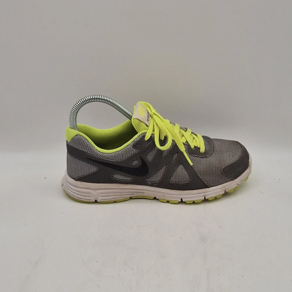 Nike Revolution 2 Shoes Youth Size‎ 4.5Y Gray Volt Running Sneakers 555082-019